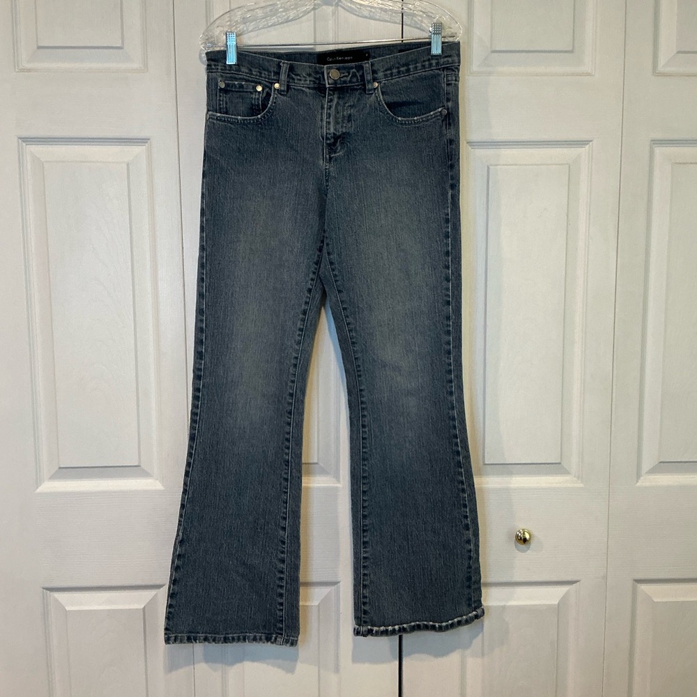 🩷 Calvin Klein Jeans Flare Blue Denim Jeans - Size 6 / 28 (01373)